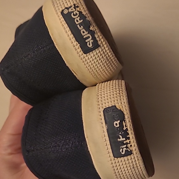 SUPERGA Navy Canvas Low Top Casual Sneakers - Picture 16 of 17